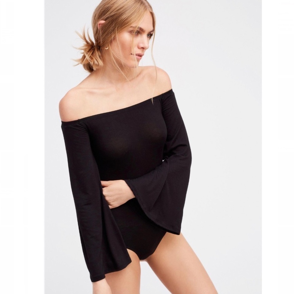 Bardot Ellie Off The Shoulder Bell Sleeve Bodysuit